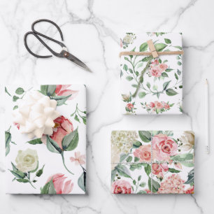 Waterverf Floral Peony — Papieren pakbladen Inpakpapier Vel