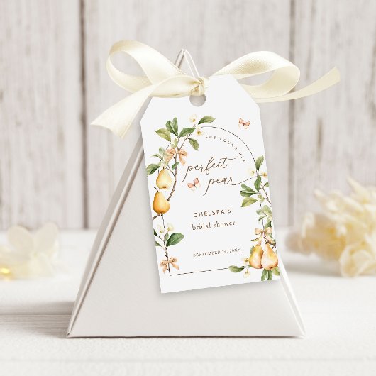 Waterverf Floral Perfect Pair Pear Vrijgezellenfee Cadeaulabel