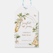 Waterverf Floral Perfect Pair Pear Vrijgezellenfee Cadeaulabel (Voorkant)