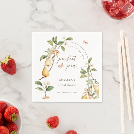 Waterverf Floral Perfect Pair Pear Vrijgezellenfee Servet (Insitu)