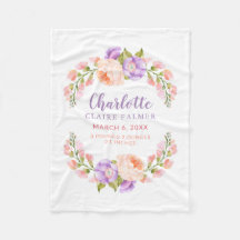 Waterverf Floral Personalized Baby Birth Stats