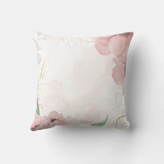 Waterverf Floral Personalized Baby Birth Stats Kussen (Achterkant)