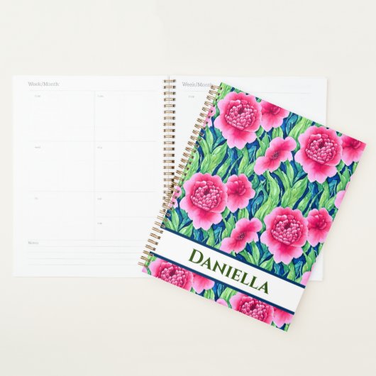 Waterverf Floral Personalized Planner (Display)