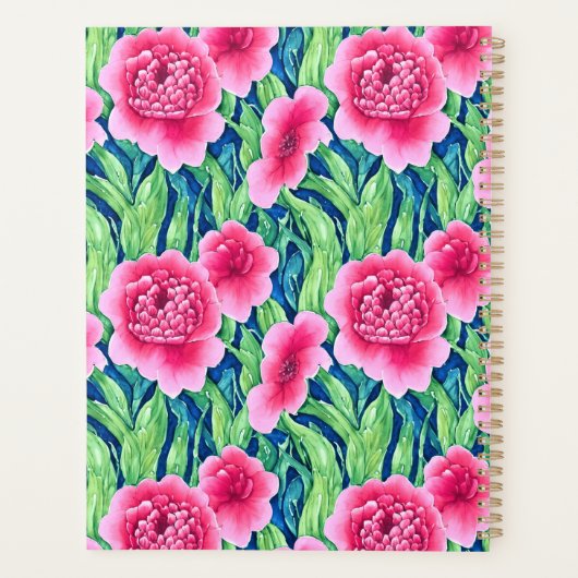 Waterverf Floral Personalized Planner (Achterkant)