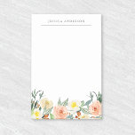 Waterverf Floral Persoonlijke benaming Post-it® Notes<br><div class="desc">Op maat ontworpen notities met waterverf bloemen met gepersonaliseerde naam.</div>