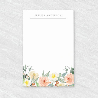 Waterverf Floral Persoonlijke benaming Post-it® Notes