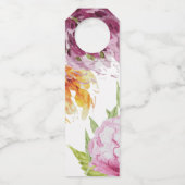 Waterverf Floral Persoonlijke bruiloft Flessenhanger (Achterkant)