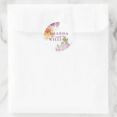 Waterverf Floral Persoonlijke bruiloft Ronde Sticker (Tas)