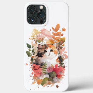 Waterverf Floral Perzisch Kitten Greenary Folige Case-Mate iPhone Case