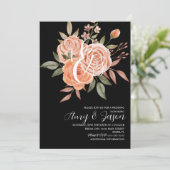 Waterverf Floral  Perzische Rozen Weddenschap B Kaart (Staand voorkant)