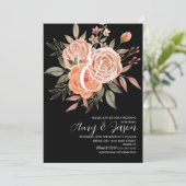 Waterverf Floral  Perzische Rozen Wedding C Kaart (Staand voorkant)