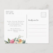 Waterverf Floral Photo Collage Happy Pasen Briefkaart (Achterkant)