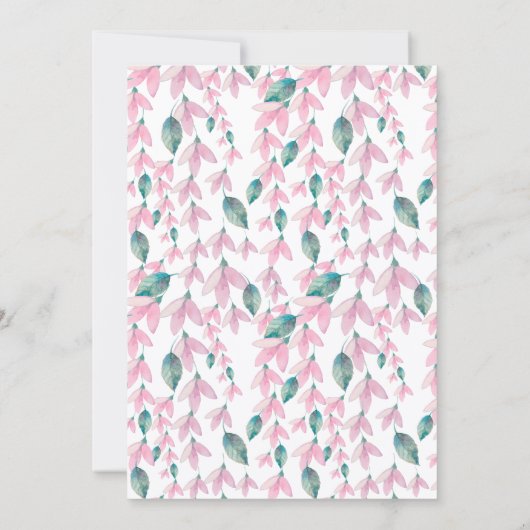 Waterverf Floral Photo Commitment Ceremony Kaart (Achterkant)