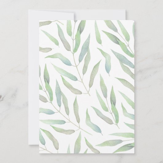 Waterverf Floral & Photo Commitment Ceremony Kaart (Achterkant)