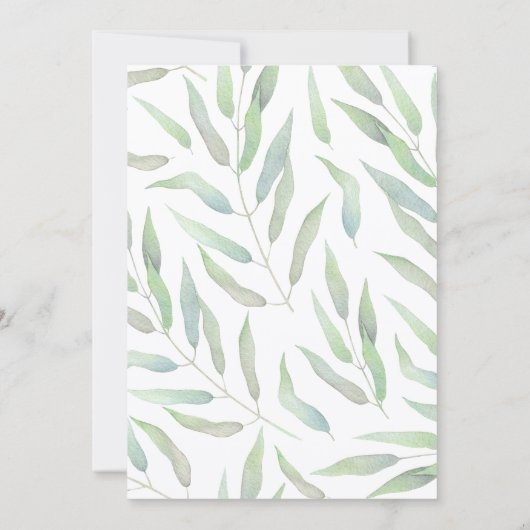 Waterverf Floral & Photo Commitment Ceremony Kaart (Achterkant)