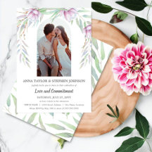 Waterverf Floral & Photo Commitment Ceremony