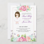 Waterverf Floral PHOTO eerste uitnodiging van de g (Voorkant)