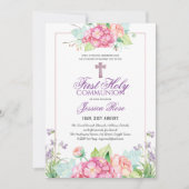 Waterverf Floral PHOTO eerste uitnodiging van de g (Voorkant)