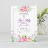 Waterverf Floral PHOTO eerste uitnodiging van de g (Staand voorkant)