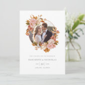 Waterverf Floral Photo Wedding Save The Date (Staand voorkant)