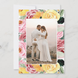Waterverf Floral Photo Wedding Save The Date