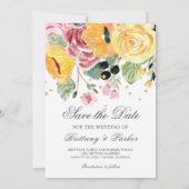 Waterverf Floral Photo Wedding Save The Date (Achterkant)