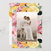 Waterverf Floral Photo Wedding Save The Date (Voorkant / Achterkant)