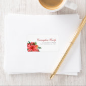 Waterverf Floral Pine Foliage Holiday Etiket (Insitu)