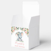 Waterverf Floral Pink Baby Elephant Baby shower Bedankdoosjes (Geopend)