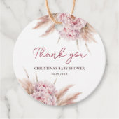 Waterverf Floral Pink Baby shower Welkom Bedankjes Labels (Voorkant)