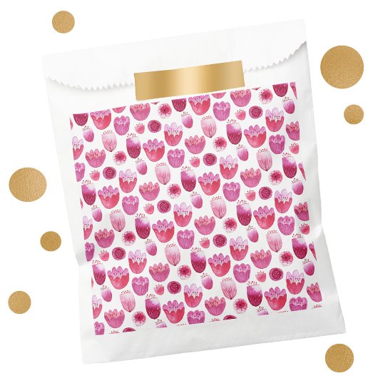 Waterverf Floral Pink Bedankzakje