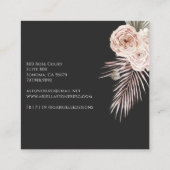 Waterverf Floral Pink Black Interior Designer Vierkante Visitekaartje (Achterkant)