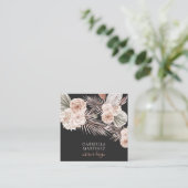 Waterverf Floral Pink Black Interior Designer Vierkante Visitekaartje (Staand voorkant)