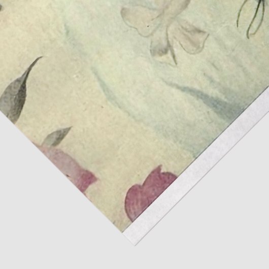 Waterverf Floral Pink & Blue Tissuepapier (Detail)