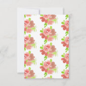 Waterverf Floral Pink Blush Baptisme Dedicatie Kaart (Achterkant)