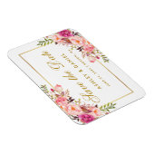 Waterverf Floral Pink Blush Bewaar de datum Magneet (Rechterzijde)