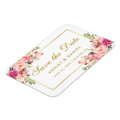 Waterverf Floral Pink Blush Bewaar de datum Magneet (Linkerzijde)