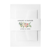 Waterverf Floral Pink Blush Elegant Wedding Uitnodigingen Wikkel (Voorkant Voorbeeld)