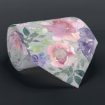 Waterverf Floral Pink Blush en Paars Stropdas<br><div class="desc">Dit ontwerp kan worden gepersonaliseerd door de Edit optie van het Ontwerp te kiezen. Je kunt ook overdragen naar andere objecten. Neem contact met me op via colorflowcreations@gmail.com of gebruik de chatoptie bovenaan de pagina als u dit ontwerp op een ander product wilt plaatsen of hulp nodig hebt. Bekijk meer...</div>