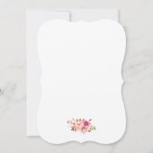 Waterverf Floral Pink Blush Gold Wedding B Kaart (Achterkant)