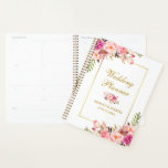 Waterverf Floral Pink Blush Gold Wedding Planner<br><div class="desc">Waterverf Bloemen Roze Blush Goud Bruiloft Planner</div>