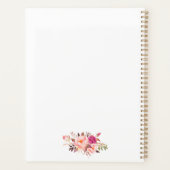 Waterverf Floral Pink Blush Gold Wedding Planner (Achterkant)