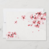 Waterverf Floral Pink Cherry Blossom Kaart (Achterkant)