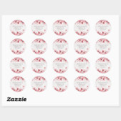 Waterverf Floral Pink Cherry Blossom Ronde Sticker (Vel)