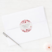Waterverf Floral Pink Cherry Blossom Ronde Sticker (Envelop)