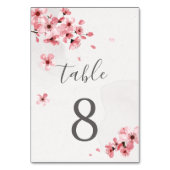Waterverf Floral Pink Cherry Blossom Wedding Kaart (Achterkant)