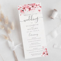 Waterverf Floral Pink Cherry Blossom Wedding