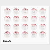 Waterverf Floral Pink Cherry Blossom Wedding Ronde Sticker (Vel)