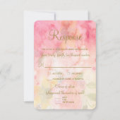 Waterverf Floral Pink Formal Wedding RSVP Antwoord (Voorkant)