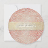 Waterverf Floral Pink  Franse Regency Lace Kaart (Achterkant)